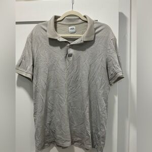 Zara Men's Polo Shirt in Gray